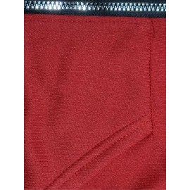 Men'S Windproof Full-Zip Hooded Jacket with Detachable Balaclava - Heavy-Duty Full-Zip Front, Loose Fit Casual Winter Coat, Geometric Pattern Hoodie for Outdoor Activities & Casual Attire, Windproof & High Quality Design, Full-Zip Hooded Sweatshirt