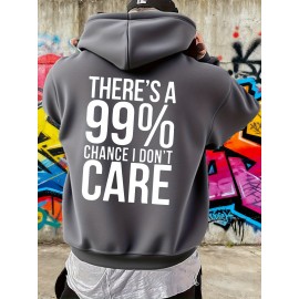 Men'S Funny Sarcastic Text Print Hooded Sweatshirt - 