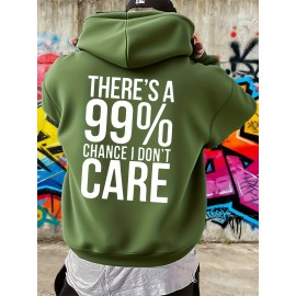 Men'S Funny Sarcastic Text Print Hooded Sweatshirt - 