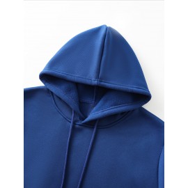 [Personalized Hoodie] Personalized Men's Hoodie - Customizable Photo/Text Front & Back, Navy Blue with White Lettering, All-Season Comfort Fit, Casual Sporty Design for Halloween Christmas Gifts, Durable Casualwear