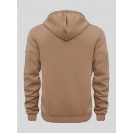 [Men's Zip-Up Hoodie Jacket] Men's Zip-Up Hoodie Jacket with Full-Zip Closure - Dark Grey/Black Athletic Outerwear, Arm Pockets - Lightweight Gym, Casual & Everyday Coat for Workouts, Outings - Spring/Fall Layering Essential, Workout Clothing, Sporty Design, Comfortable Fit, Zipfront Sweatshirt, Fitness Enthusiasts