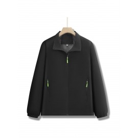 Men'S Heavy-Duty Hooded Jacket - Full-Zip Outdoor Coat with Full-Zip Front Closure, Stand Collar & Zippered Pockets - Windproof & High Quality Winter Jacket for Hiking, Running, Camping, Casual Attire - Thermal Insulated Winter Coat for Men - Ideal