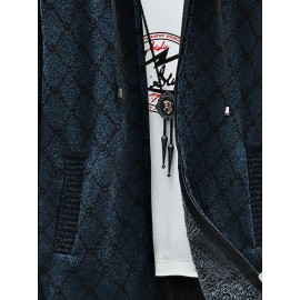 Autumn and winter Men's casual mid to long length jacket with hooded and plush thick warm jacket, fashionable and versatile top, Seasonal Fashion, Winter Outerwear, Long Coat, Stylish Outerwear, Warm Fabric, Men's Hoodie, Outerwear Essential, Men's