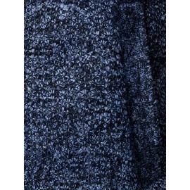 Men's Heavyweight Winter Jacket, Thick Plush Coat with Full-Zip Closure, High Neck, Durable Construction, Cozy Fabric, Streetwear Outerwear for Cold Weather, Winter Coats for Everyday & Formal Events, Navy/Gray/White Color Block, Urban Style, Zipup Hoodie, Fashionforward Men, Seasonal Fashion, Fashion Enthusiasts, Casual Wear