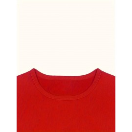 Men's Casual Graphic T-Shirt - Vibrant Red 