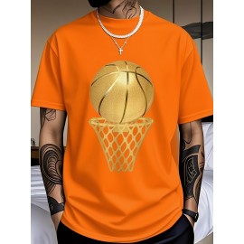 Men's Black 100% Cotton Short Sleeve T-Shirt - Loose Fit Summer Casual Crew Neck Tee with Breathable Fabric, Classic Round Neck & Relaxed Style for Casual Attire, Machine Washable Top