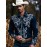 Men'S Western Cowboy Shirt - Non-Stretch Polyester Formality - Button-Up Long Sleeve with Classic collar - Rustic Western Style Blouse for Ranch, Themed Events, Casual Attire - Durable Cowboy Attire, Country Boy Outfit, Ranch Clothing, Floral Print Design, Sturdy Construction, Casual Wearers