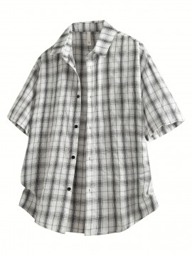 [Trendy Summer Shirt] Trendy Men's Summer Plaid Shirt | Short Sleeved Casual Loose Versatile Top Coat