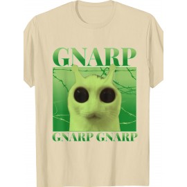 Funny Alien Cat Meme Silly Cats gnarp cat Meme | Brainrot gnarp cat Meme T Shirt, Crew Neck, Medium Stretch Fabric, Suitable for All Seasons and Various Occasions